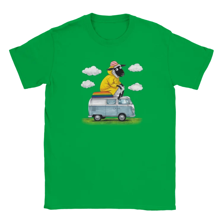 Camiseta "La oveja camper de la familia" TG verde