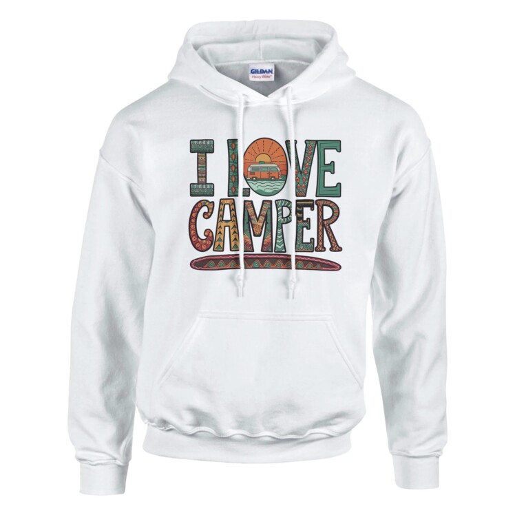 Sudadera "I Love Camper" con capucha blanco