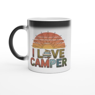 Taza mágica "I love camper caravana"