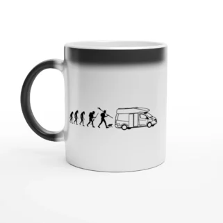 Taza mágica "Evolución ser humano camper minimalista"