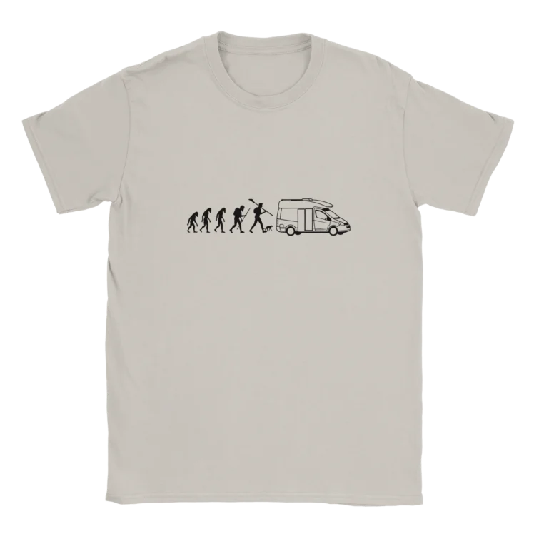 Camiseta "Evolución ser humano camper minimalista negro" TG gris