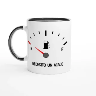 Taza cerámica "Necesito un viaje gasolina" negro