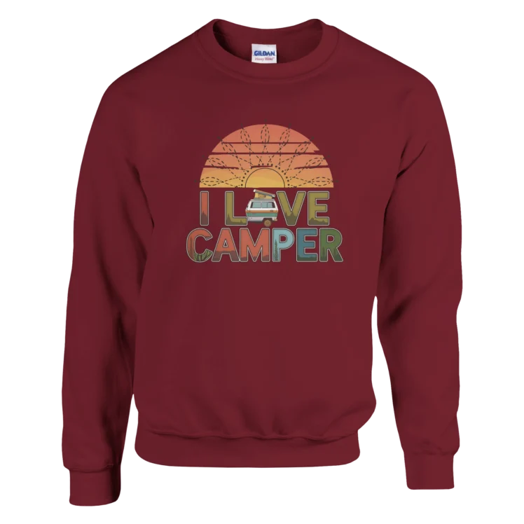 Sudadera "I love camper caravana" TG granate