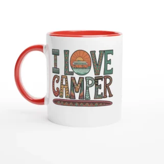 Taza cerámica "I Love Camper" rojo