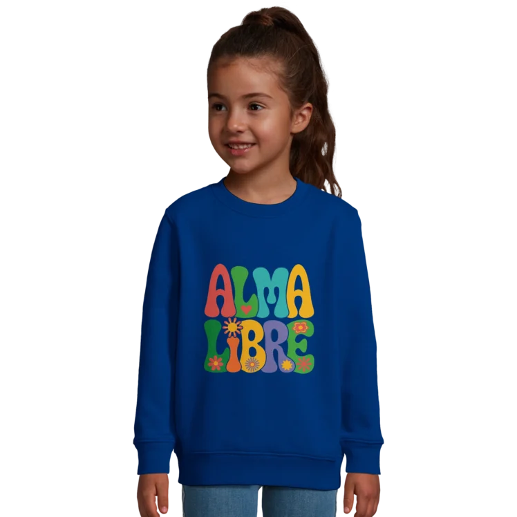 Sudadera "Alma Libre" infantil azul real