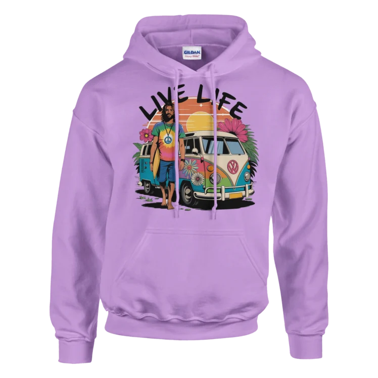 Sudadera "Live Life "con capucha morado