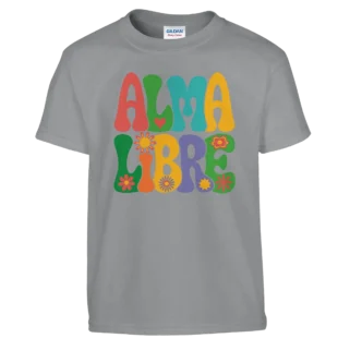 Camiseta "Alma Libre" infantil gris oscuro