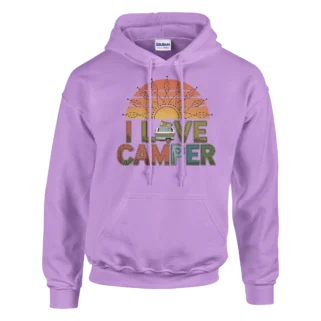 Sudadera "I love camper caravana" con capucha TG púrpura