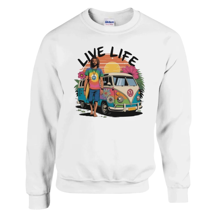 Sudadera "Live Life" blanco