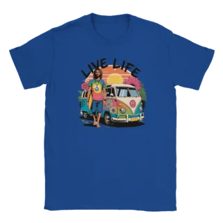 Camiseta "Live Life" azul oscuro