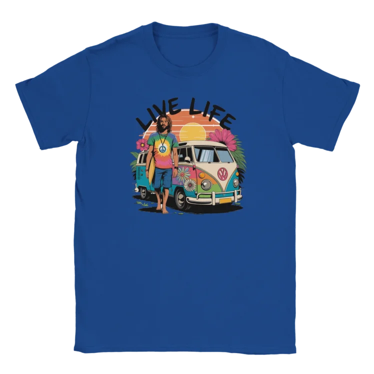 Camiseta "Live Life" azul oscuro