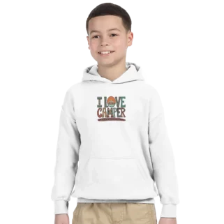 Sudadera "I Love Camper" con capucha infantil blanco