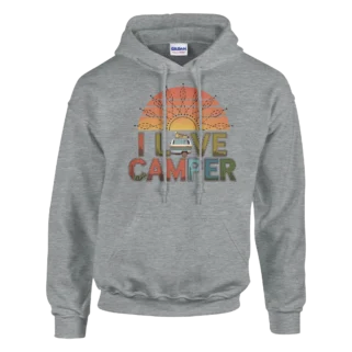 Sudadera "I love camper caravana" con capucha gris