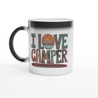 Taza mágica "I Love Camper"