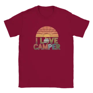 Camiseta "I love camper caravana" TG rojo cardenal