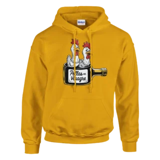 Sudadera "Pollas en vinagre" con capucha amarillo