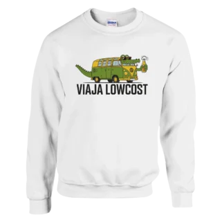 Sudadera "Viaja Lowcost"blanco