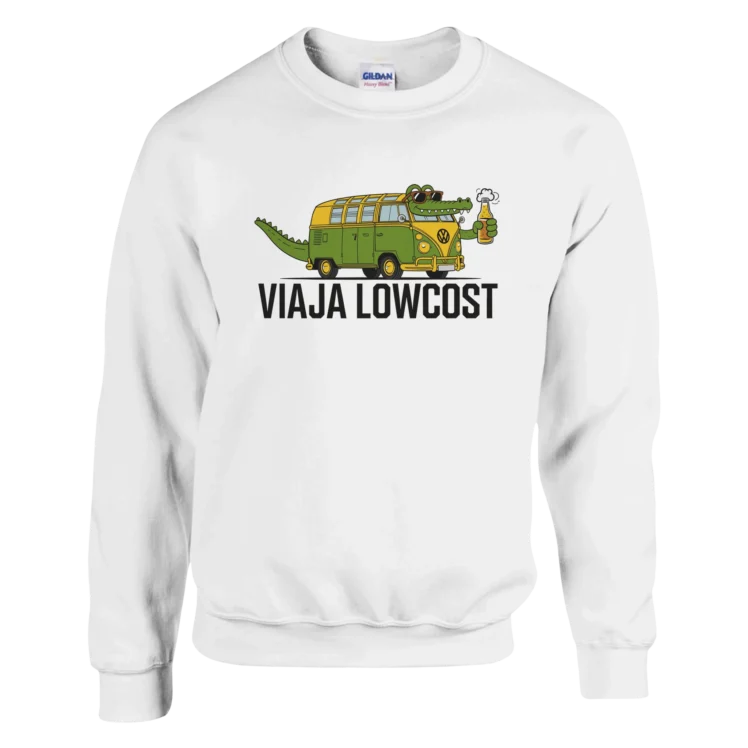 Sudadera "Viaja Lowcost"blanco