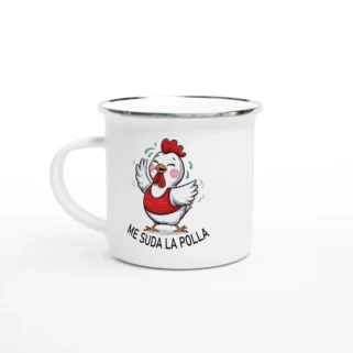 Taza esmaltada "Me suda la polla"