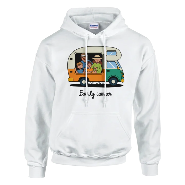 Sudadera "Family camper" con capucha blanco