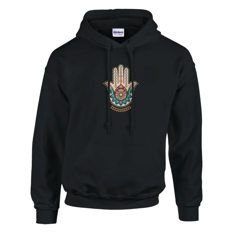 Sudadera "Mano de Fátima" con capucha TG negro