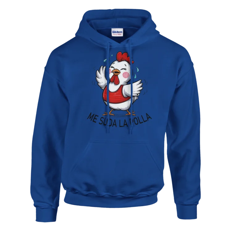 Sudadera "Me suda la polla" con capucha azul real