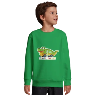 Sudadera "Viaja lowcost kids" infantil verde