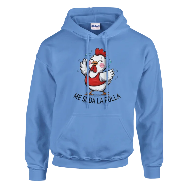 Sudadera "Me suda la polla" con capucha azul