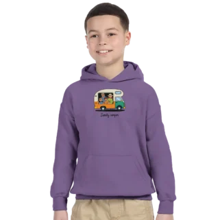 Sudadera "Family camper" con capucha infantil púrpura