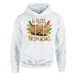 Sudadera "Hilos Nómadas" con capucha blanco