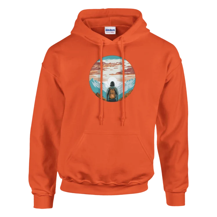 Sudadera "Hombre senderista" con capucha TG naranja