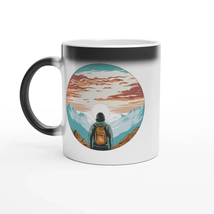 Taza mágica "Hombre senderista"