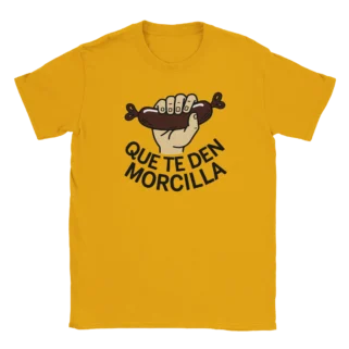 Camiseta "Que te den morcilla" TG mostaza