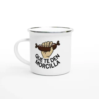 Taza esmaltada "Que te den morcilla"