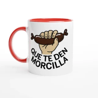 Taza cerámica "Que te den morcilla" rojo