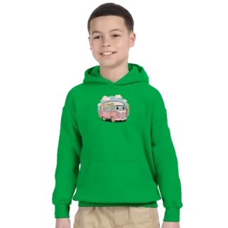 Sudadera "Furgo kids" con capucha infantil verde