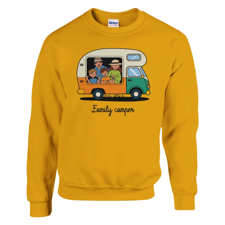 Sudadera "Family camper" TG mostaza