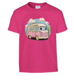 Camiseta "Furgo kids" infantil rosa fuerte