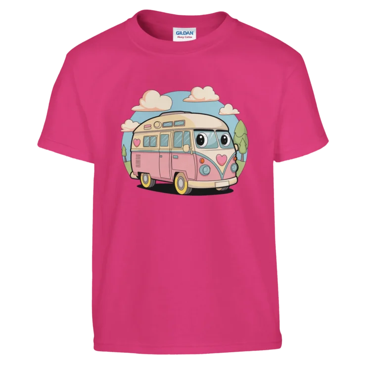 Camiseta "Furgo kids" infantil rosa fuerte