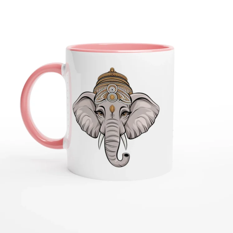 Taza cerámica "Ganesha" rosa