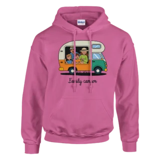 Sudadera "Family camper" con capucha TG rosa chicle