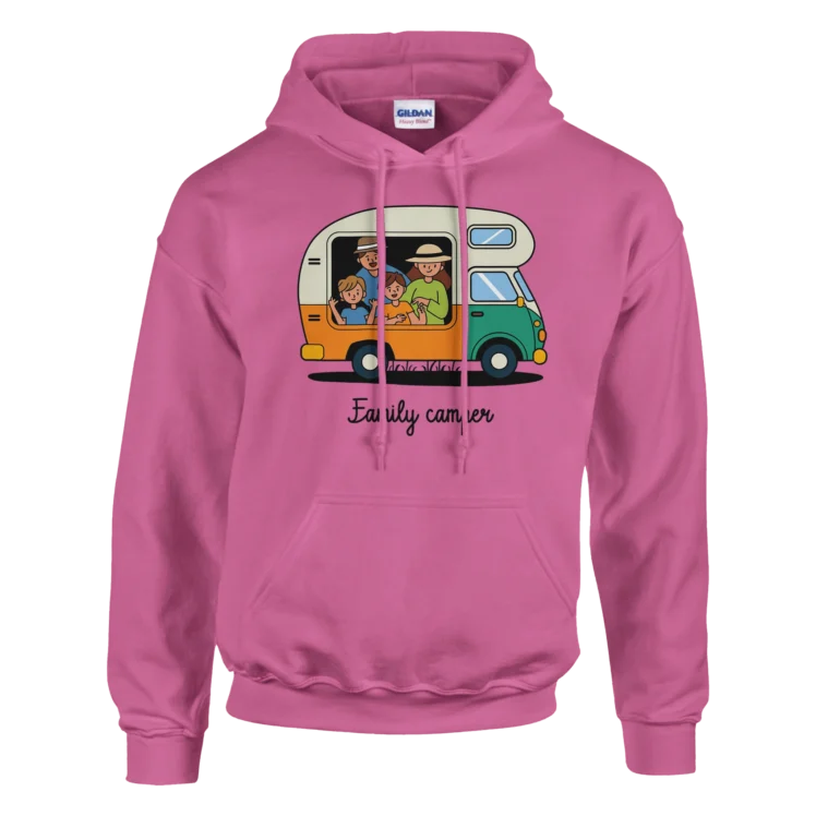 Sudadera "Family camper" con capucha TG rosa chicle