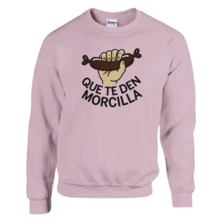 Sudadera "Que te den morcilla" rosa claro