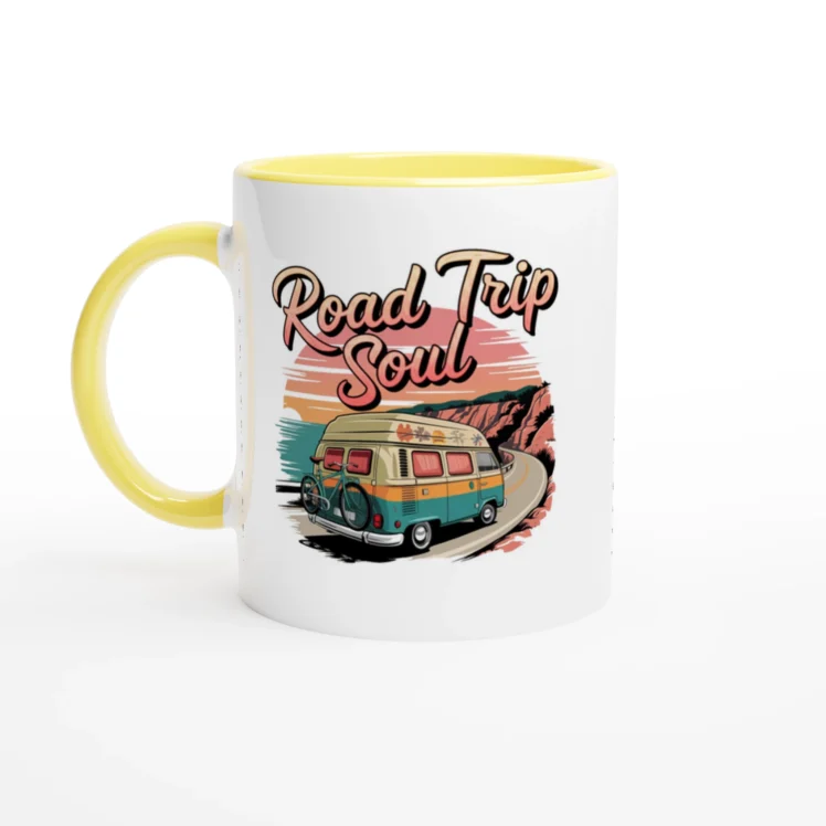 Taza cerámica "Road Trip Soul" amarillo