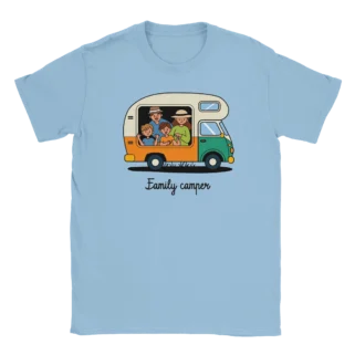 Camiseta "Family camper" TG azul claro