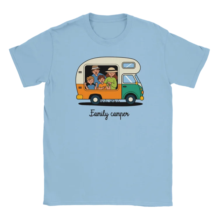 Camiseta "Family camper" TG azul claro