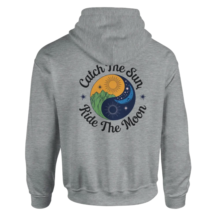 Sudadera "Catch the sun" con capucha gris jaspeado