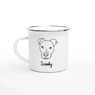 Taza esmaltada Personalizada - Dibujo minimalista con nombre