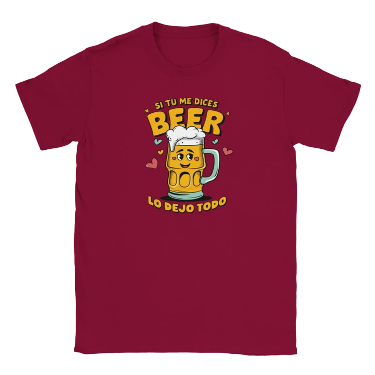 Camiseta "Si tú me dices beer" TG granate