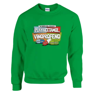 Sudadera "Necesito píldoras de felicidad" TG verde